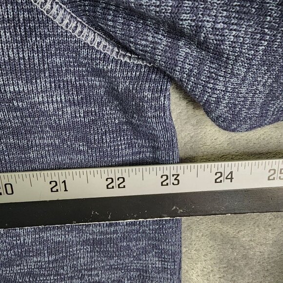 Mens Heather Blue Eddie Bauer Sweatshirt 1/4 Zip Long Sleeve Mock Neck Size L - Picture 7 of 9